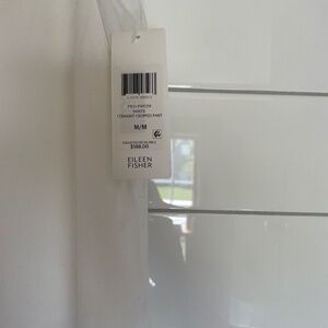 Eileen Fisher New with Tags White Straight Cropped pants Med $188